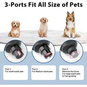 Casfuy 2 LED Light Grooming Dog & Cat Paw Nail Grinder, Grey