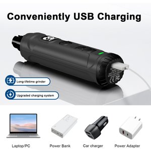 Casfuy 2 LED Light Grooming Dog & Cat Paw Nail Grinder, Grey