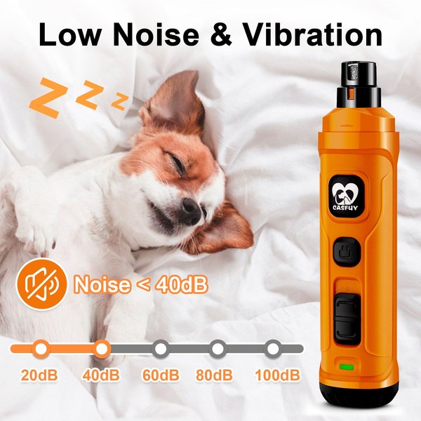 Casfuy 2 LED Light Grooming Dog & Cat Paw Nail Grinder