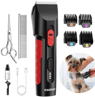 Show full view: Casfuy 2-Speed Cordless Dog, Cat, & Small Pet Hair Grooming Clipper Kit, Black slide 1 of 7