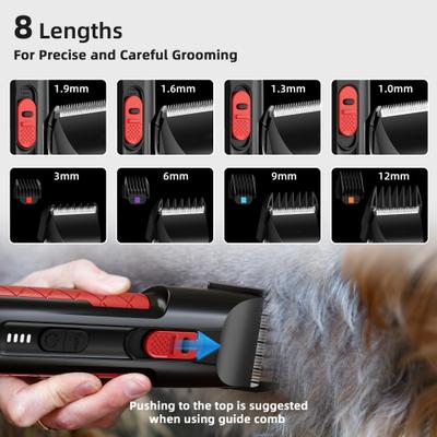 Show full view: Casfuy 2-Speed Cordless Dog, Cat, & Small Pet Hair Grooming Clipper Kit, Black slide 6 of 7