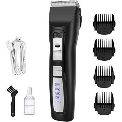 Casfuy Casfuy 2-Speed Cordless Quiet Dog & Cat Hair Grooming Clippers Kit, Black