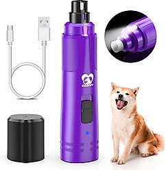 Casfuy 2-Speed Electric Dog Nail Grinder with LED Light, Purple