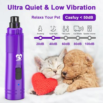 Show full view: Casfuy 2-Speed Electric Dog Nail Grinder with LED Light, Purple slide 5 of 7