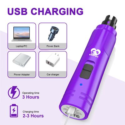 Show full view: Casfuy 2-Speed Electric Dog Nail Grinder with LED Light, Purple slide 6 of 7