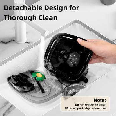 Show full view: Casfuy 2-in-1 Automatic Cat Feeder & Water Fountain Set, Black, 3-L & 2-L slide 7 of 10