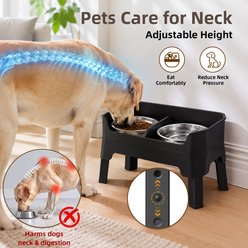 Casfuy 3-in-1 High-Wall Elevated Dog Bowl with 4 Adjustable Heights, 2 Stainless Steel Bowls & Lick Plate slide 2 of 7