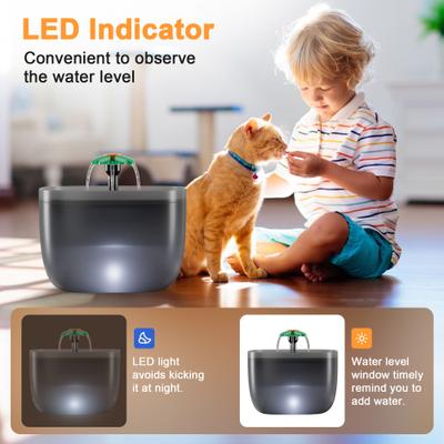 Show full view: Casfuy W7 Multi-directional Streams Quiet Automatic Dog & Cat Water Fountain, 70-oz, Black slide 3 of 8