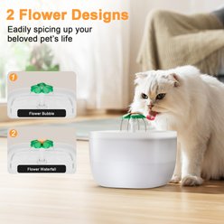 Casfuy W7 Multi-directional Streams Quiet Automatic Dog & Cat Water Fountain, 70-oz, White slide 2 of 8
