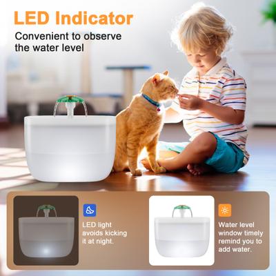 Show full view: Casfuy W7 Multi-directional Streams Quiet Automatic Dog & Cat Water Fountain, 70-oz, White slide 3 of 9