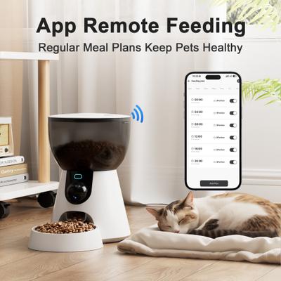 Show full view: Casfuy Automatic Dog & Cat Feeder with HD Camera, 4-L, White slide 5 of 9
