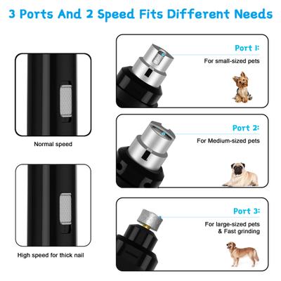 Show full view: Casfuy Dog & Cat Nail Care Rechargeable Grinder, Black slide 4 of 7