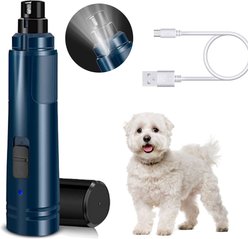 Casfuy LED Light Electric Dog & Cat Nail Grinder, Blue