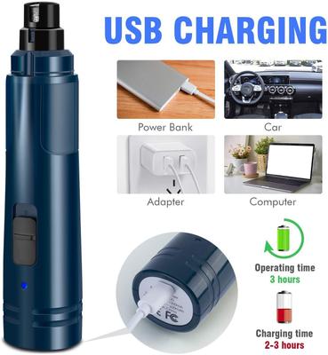 Show full view: Casfuy LED Light Electric Dog & Cat Nail Grinder, Blue slide 7 of 8