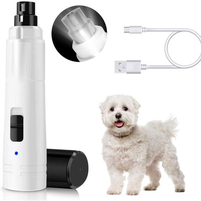 Casfuy Casfuy LED Light Electric Dog & Cat Nail Grinder, White