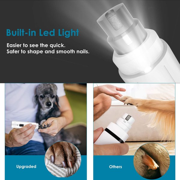 Casfuy LED Light Electric Dog & Cat Nail Grinder