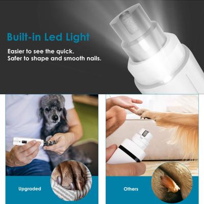 Show full view: Casfuy LED Light Electric Dog & Cat Nail Grinder, White slide 2 of 8