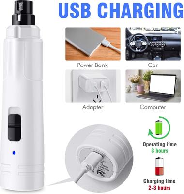 Show full view: Casfuy LED Light Electric Dog & Cat Nail Grinder, White slide 7 of 8