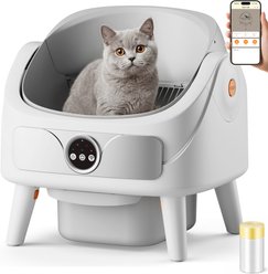 Casfuy Open-Top Automatic Self-Cleaning Cat Litter Box with APP Control & Safety Protection
