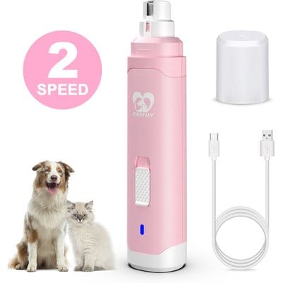 Casfuy Casfuy Professional 2-Speed Quiet Dog Nail Grinder, Pink