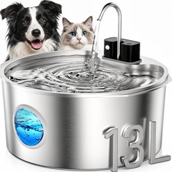 Casfuy PWL-307 Cordless Smart 3 Modes Stainless Steel Dog Water Fountain, 13-L
