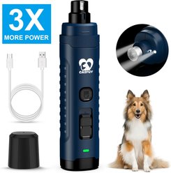 Casfuy Quiet 2 LED Medium & Large Dog & Cat Nail Grinder, Dark Blue