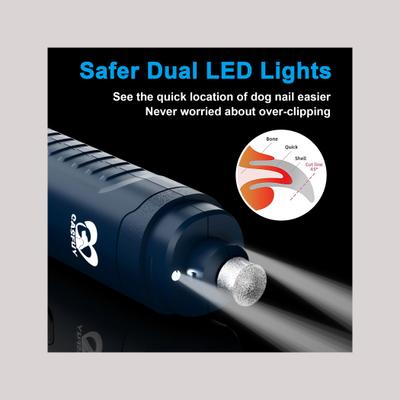 Show full view: Casfuy Quiet 2 LED Medium & Large Dog & Cat Nail Grinder, Dark Blue slide 3 of 8