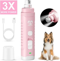 Casfuy Quiet 2 LED Medium & Large Dog & Cat Nail Grinder, Pink