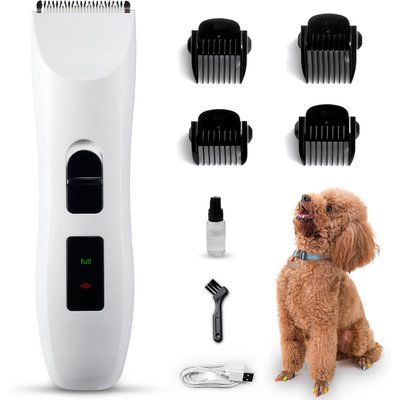 Casfuy Casfuy Removable Blade Dog & Cat Hair Grooming Clippers, White