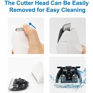 Casfuy Removable Blade Dog & Cat Hair Grooming Clippers, White