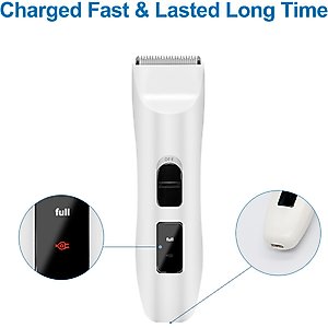 Casfuy Removable Blade Dog & Cat Hair Grooming Clippers, White