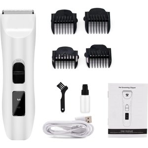 Casfuy Removable Blade Dog & Cat Hair Grooming Clippers, White