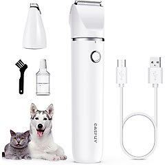 Casfuy Small Low Noise 2 in 1 Trimming Paw Face Narrow Dog hair Clippers, White