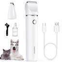 Casfuy Small Low Noise 2 in 1 Trimming Paw Face Narrow Dog hair Clippers, White