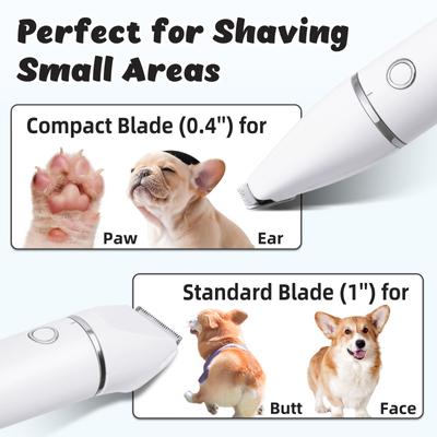 Show full view: Casfuy Small Low Noise 2 in 1 Trimming Paw Face Narrow Dog hair Clippers, White slide 5 of 8