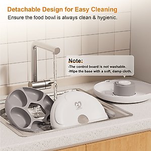Casfuy Smart 6-Meal Automatic Dog & Cat Wet Food Feeder with 4 Ice Packs, White