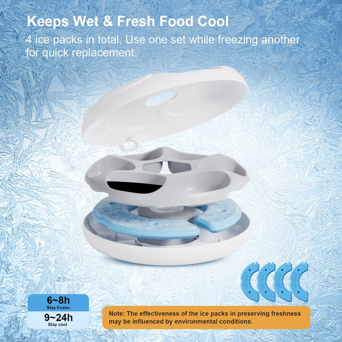PawsPik Smart 4-Meal Automatic Dog & Cat Feeder Replacement Ice Packs, 2 count