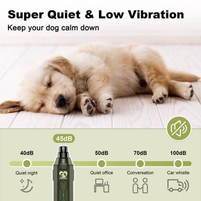 Show full view: Casfuy Upgraded Quiet 6 Speed Electric Dog & Cat Nail Grinder with 2 LED Lights, Army Green slide 3 of 9