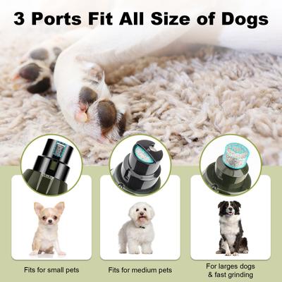 Show full view: Casfuy Upgraded Quiet 6 Speed Electric Dog & Cat Nail Grinder with 2 LED Lights, Army Green slide 4 of 9