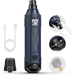 Casfuy Upgraded Quiet 6 Speed Electric Dog & Cat Nail Grinder with 2 LED Lights, Blue