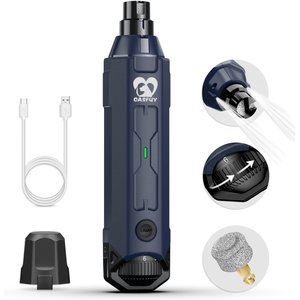 Casfuy Upgraded Quiet 6 Speed Electric Dog & Cat Nail Grinder with 2 LED Lights, Blue