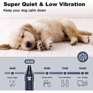 Casfuy Upgraded Quiet 6 Speed Electric Dog & Cat Nail Grinder with 2 LED Lights, Blue