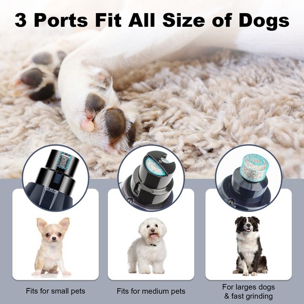 GroovyPets 5-Speed Ultra Quiet LCD Display Electric Dog & Cat Nail Grinder