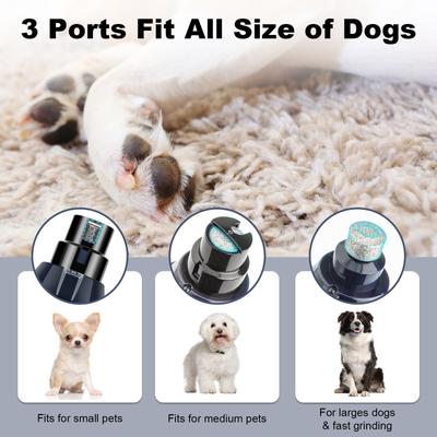 Casfuy Upgraded Quiet 6 Speed Electric Dog & Cat Nail Grinder with 2 LED Lights