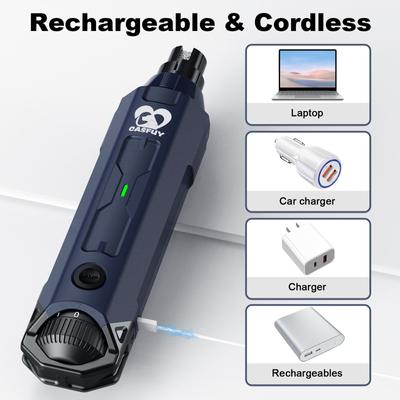 Casfuy Upgraded Quiet 6 Speed Electric Dog & Cat Nail Grinder with 2 LED Lights