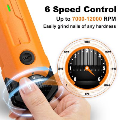 Casfuy Upgraded Quiet 6 Speed Electric Dog & Cat Nail Grinder with 2 LED Lights