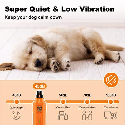 Casfuy Upgraded Quiet 6 Speed Electric Dog & Cat Nail Grinder with 2 LED Lights