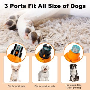 Casfuy Upgraded Quiet 6 Speed Electric Dog & Cat Nail Grinder with 2 LED Lights, Orange