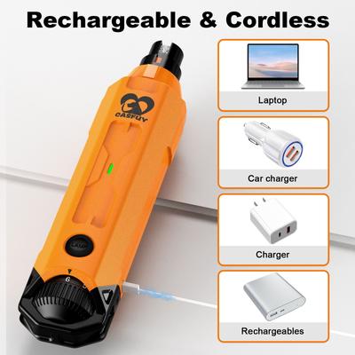 Casfuy Upgraded Quiet 6 Speed Electric Dog & Cat Nail Grinder with 2 LED Lights