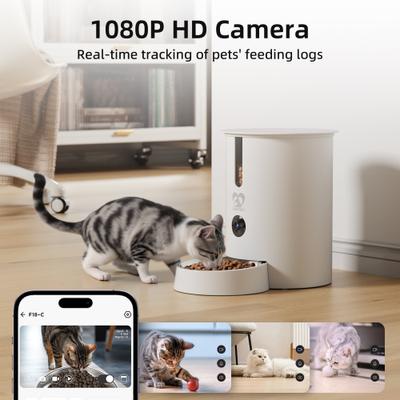 Show full view: Casfuy WIFI Automatic Cat & Dog Feeder with HD Camera, Removable Storage Hopper, 2.8L, White slide 3 of 8